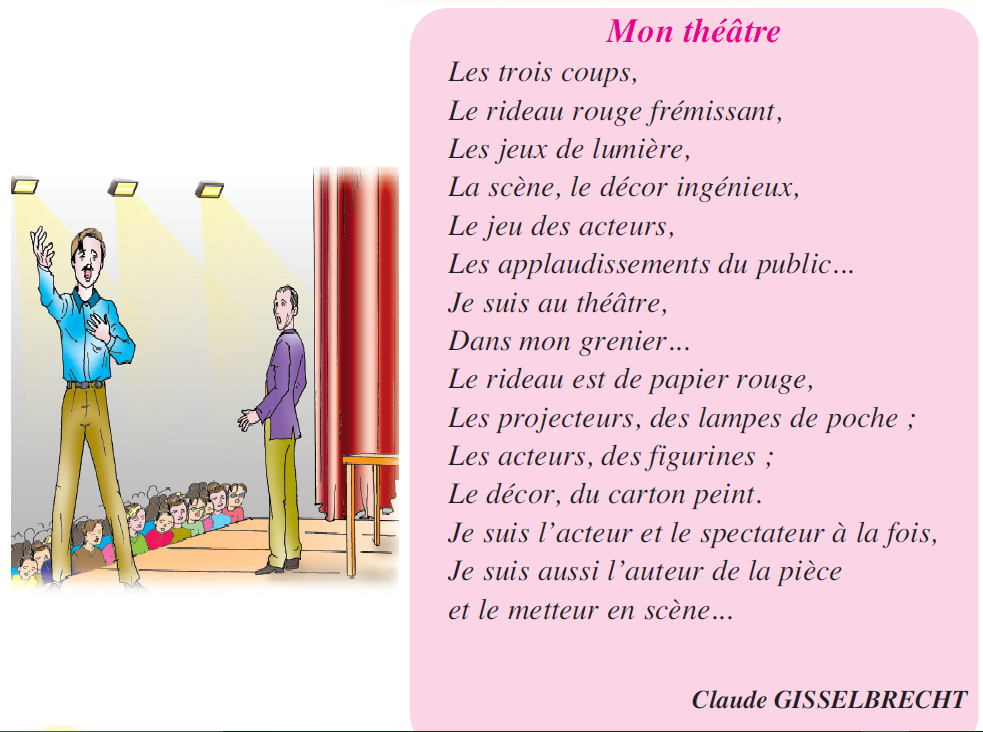 Poème Mon théâtre livre de lecture 5 ème