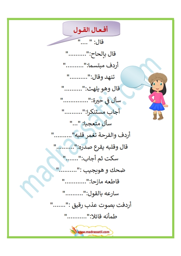 أفعال القول - موقع مدرستي
