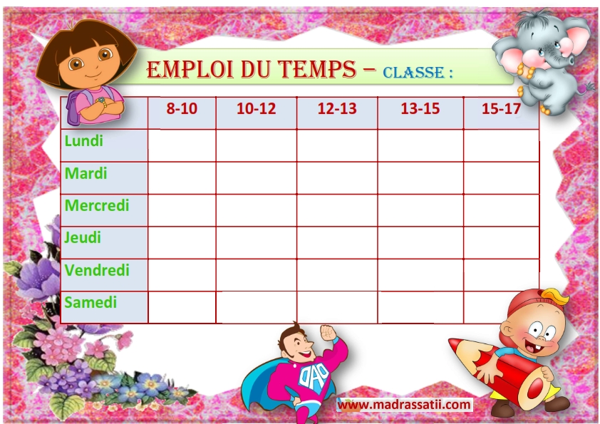 De temps un temps. Emploi du Temps французский язык. Emploi du Temps de Julie Bertrand французский 6 класс.