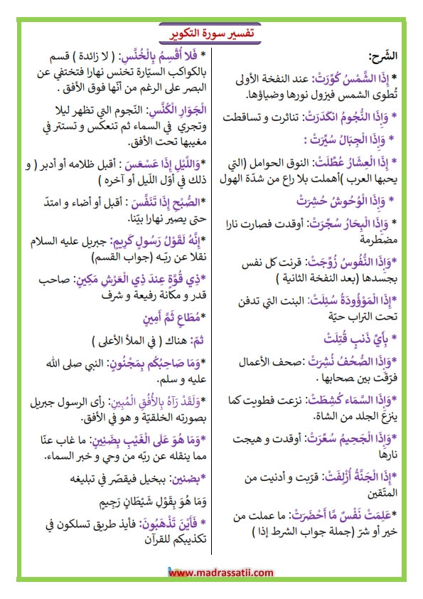 المدثر سورة عدد ايات القرآن الكريم/سورة