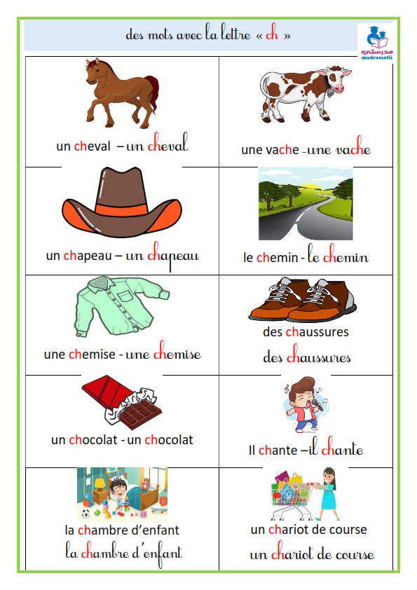 Des Mots Avec La Lettre Ch Des Mots Avec La Lettre Ch