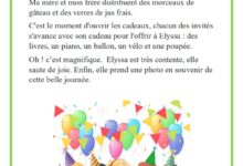 production écrite La fête d 'anniversaire d'Elyssa