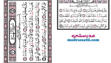 سورة الهمزة السنة الثانية ابتدائي مدرستي