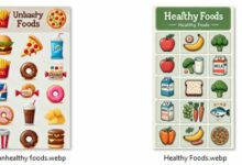 Healthy and unhealthy foods