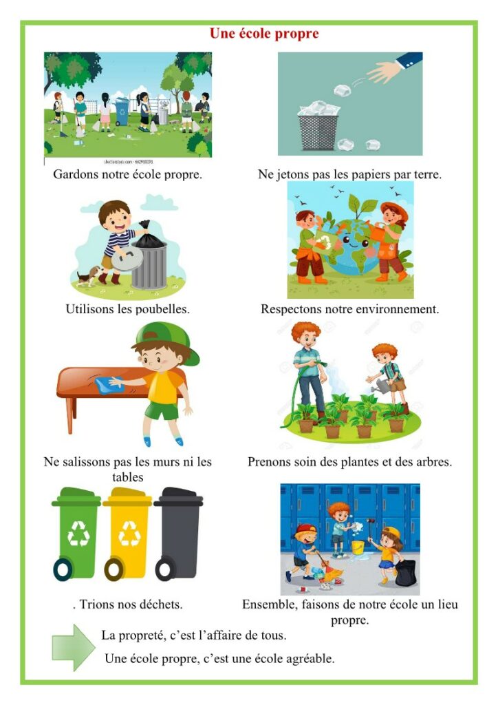 une école propre - rendons notre environnement plus agréable