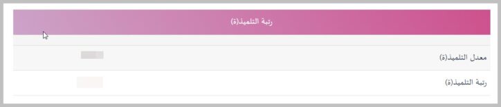 مدرستي معدل التلميذ و الرتبة