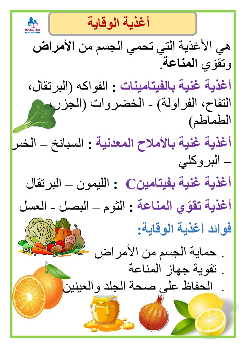 أغذية الطاقة أغذية الوقاية أغذية النمو - معلقات