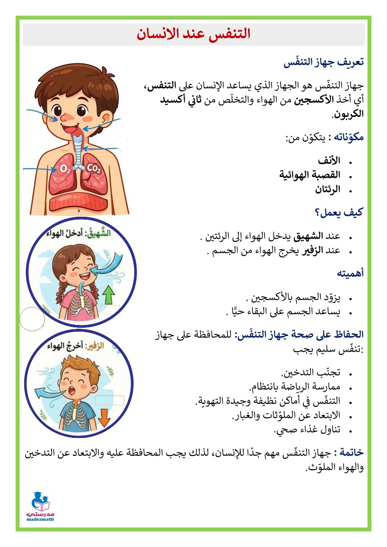 التنفس عند الانسان السنة 2