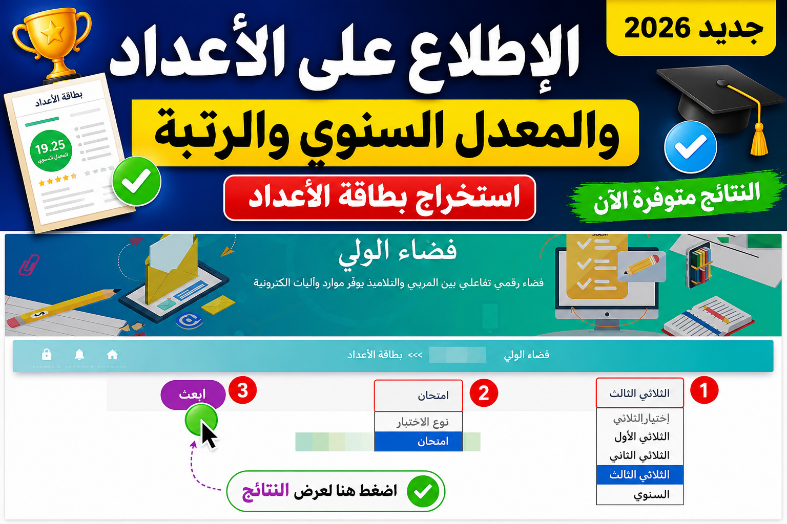 الإطّلاع على الأعداد و المعدّل السّنوي للتلميذ