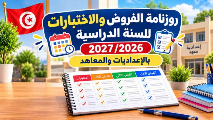 روزنامة الفروض والاختبارات للسنة الدراسية 2027/2026 بالإعداديات والمعاهد